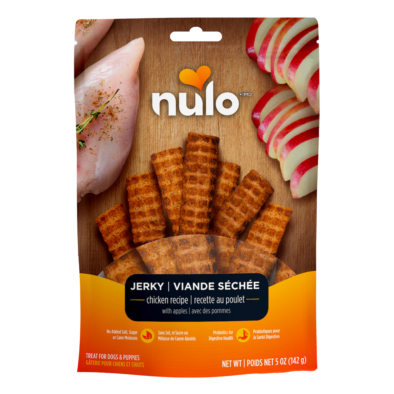 Nulo Jerky Treats Chicken Recipe with Apples for Dogs