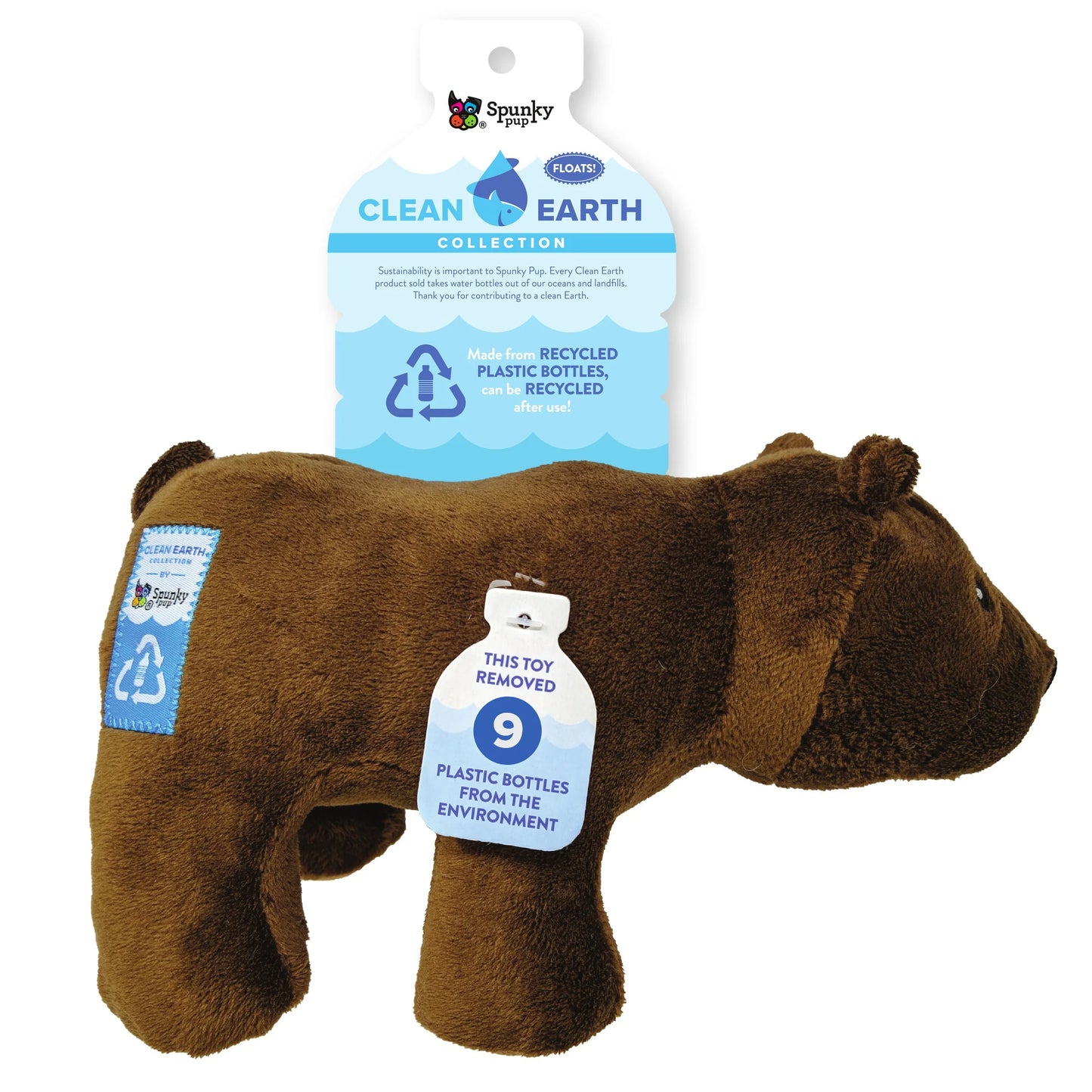 Spunky Pup Clean Earth Bear Dog Toy
