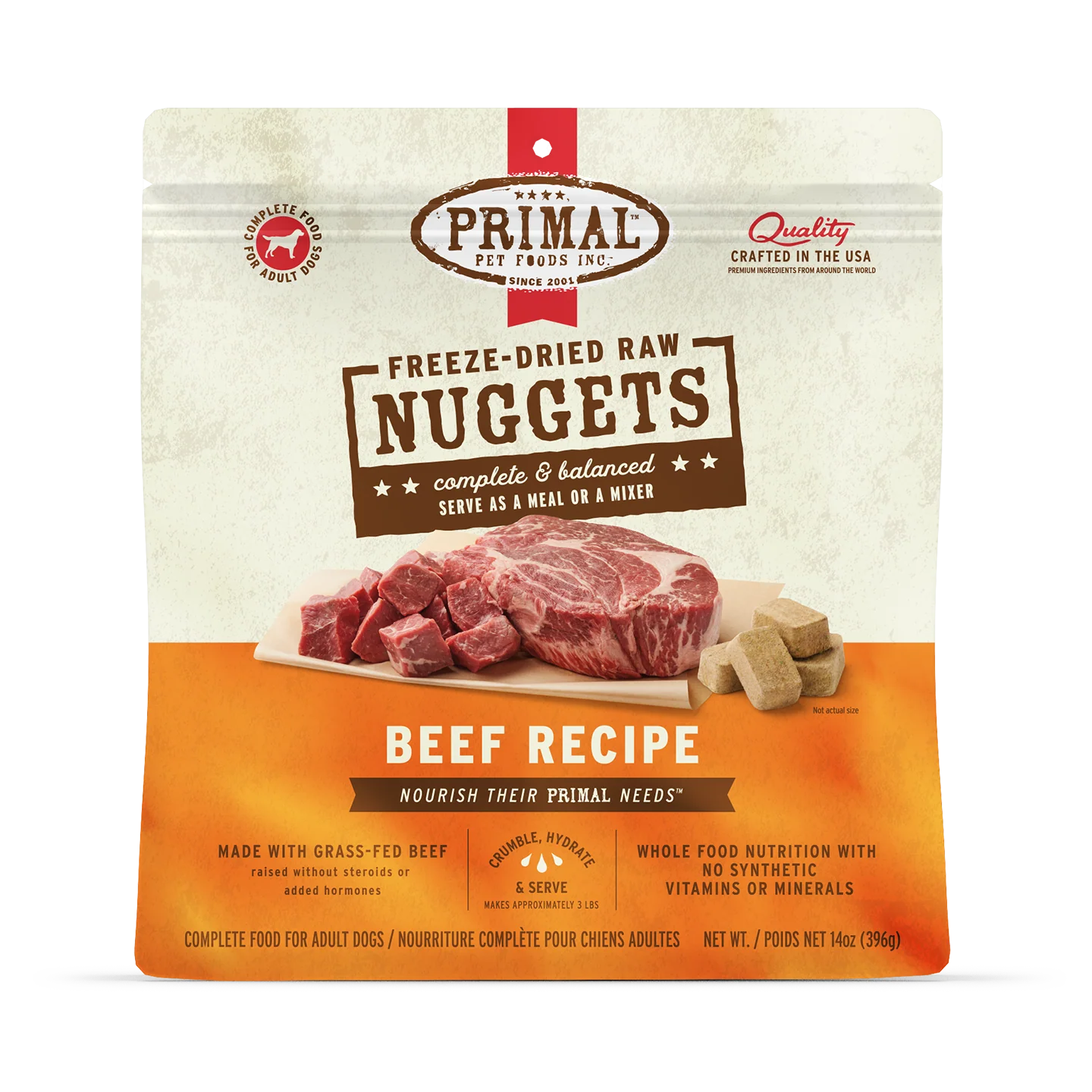 Primal Freeze-Dried Raw Dog Food - Beef Recipe