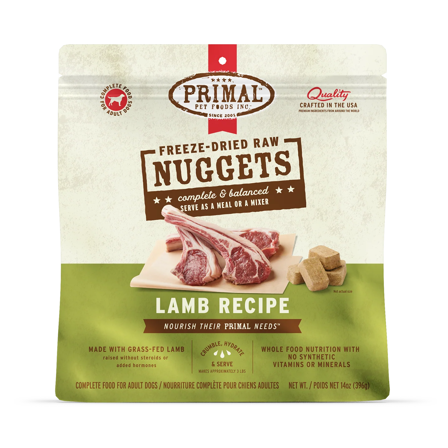 Primal Freeze-Dried Raw Dog Food - Lamb Recipe