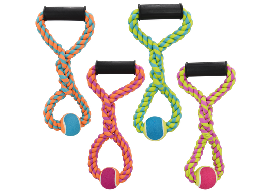 Multipet Nuts For Knots Rope Tug W/ Tennis Ball Dog Toy