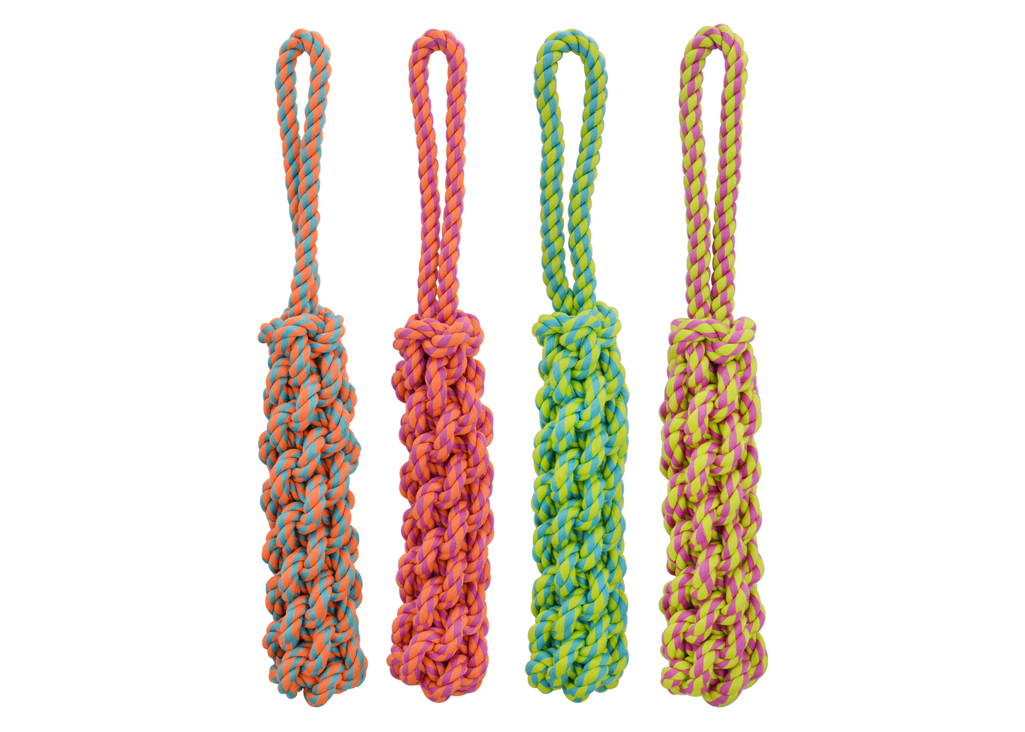 Multipet Nuts For Knots Rope Tug W/ Braided Stick Dog Toy