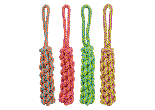 Multipet Nuts For Knots Rope Tug W/ Braided Stick Dog Toy