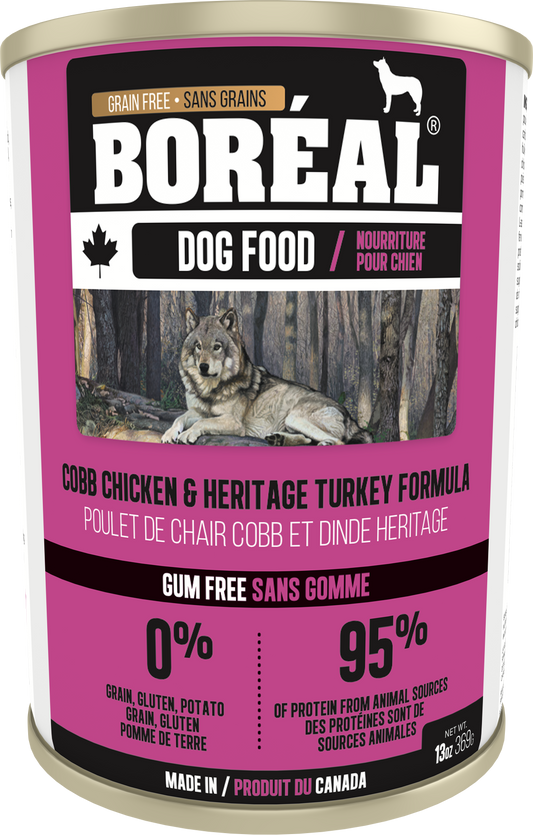 Boréal Canadian Cobb Chicken and Heritage Turkey Canned Dog Food