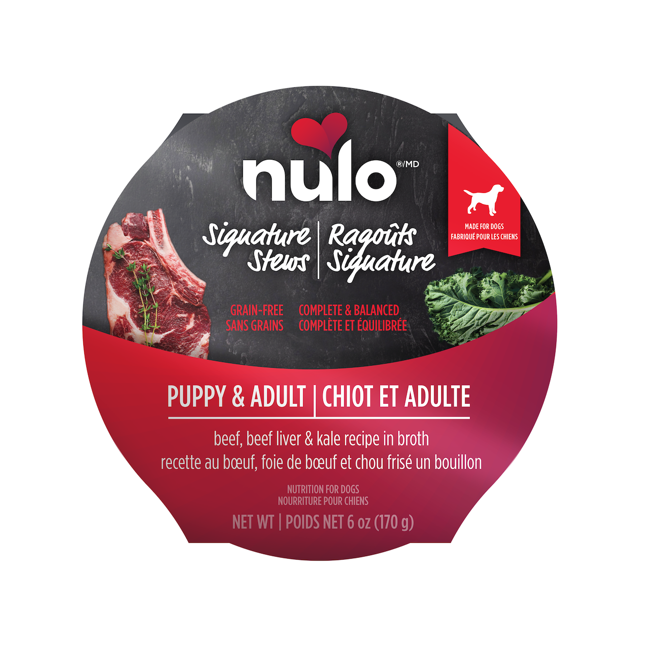 Nulo Signature Stews Beef, Beef Liver & Kale in Broth for Dogs