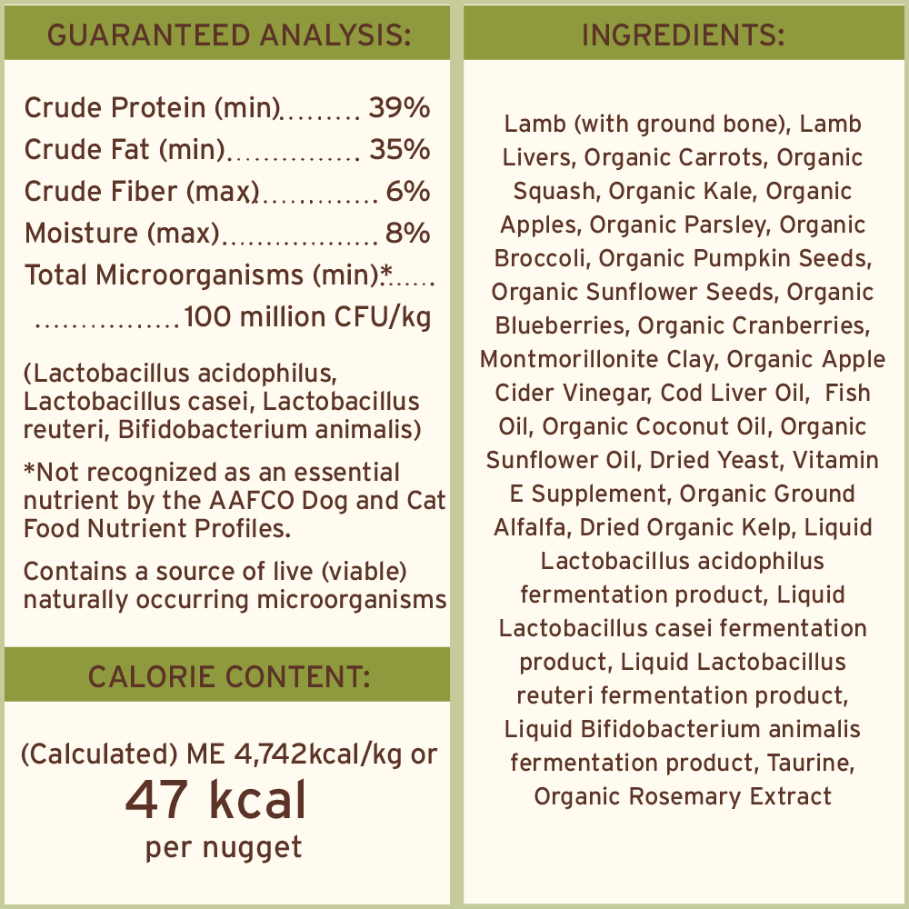 Primal Freeze-Dried Raw Dog Food - Lamb Recipe