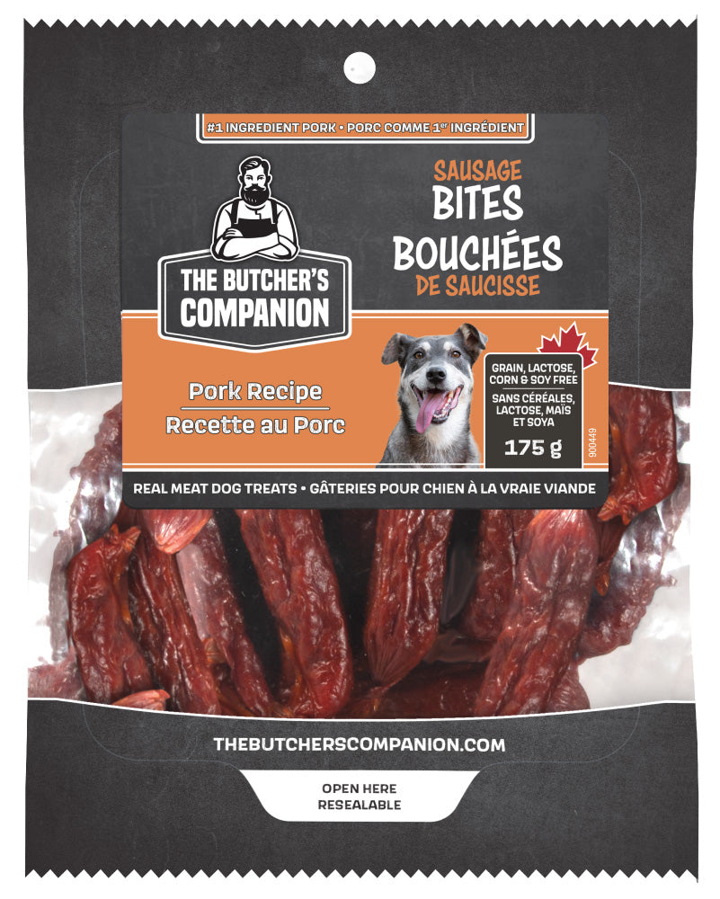 The Butcher's Companion Sausage Bites - Pork Dog Treats