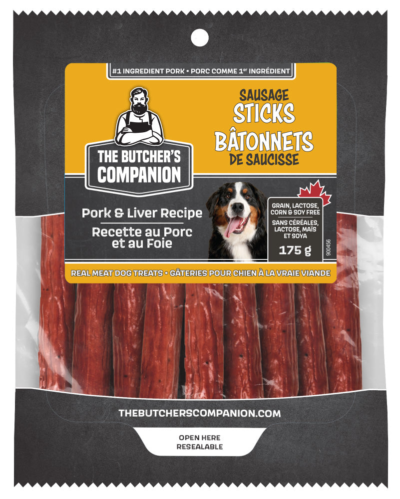 The Butcher's Companion Sausage Sticks - Pork & Liver Dog Treats